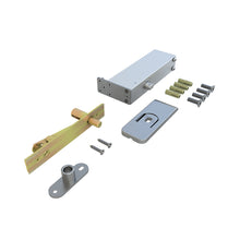 Load image into Gallery viewer, Full Lite Frameless Opaque Frosted Glass Black Steel Frame Interior Pivot Door with Pivot Hinge Hardware Kit