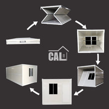 Load image into Gallery viewer, 20 ft. x 8 ft. x 8 ft. Foldable Metal Storage Shed with Pitched Roof Lockable Door and Windows (160 sq. ft.)