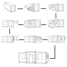 Load image into Gallery viewer, 20 ft. x 19 ft. x 8 ft. Expandable Metal Storage Shed with Glass French Door and Floor and Lockable Door and Windows (380 sq. ft.)