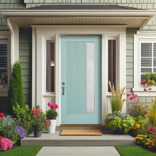 Load image into Gallery viewer, Reversible Decorative Glass Modern Exterior Fiberglass Front Door Slab