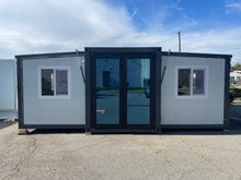 Load image into Gallery viewer, 20 ft. x 19 ft. x 8 ft. Expandable Metal Storage Shed with Glass French Door and Floor and Lockable Door and Windows (380 sq. ft.)