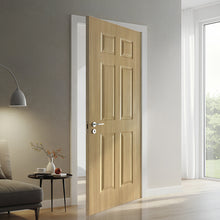 Load image into Gallery viewer, 6 Panel Oak Finished PVC Composite Interior Door Slab
