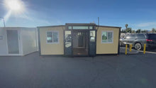 Load and play video in Gallery viewer, 20 ft. x 19 ft. x 8 ft. Expandable Metal Storage Shed with Glass French Door and Floor and Lockable Door and Windows (380 sq. ft.)