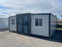 Load image into Gallery viewer, 20 ft. x 19 ft. x 8 ft. Expandable Metal Storage Shed with Glass French Door and Floor and Lockable Door and Windows (380 sq. ft.)