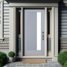 Load image into Gallery viewer, Reversible Decorative Glass Modern Exterior Fiberglass Front Door Slab