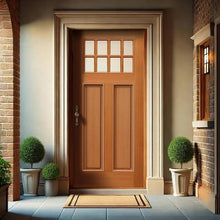 Load image into Gallery viewer, Reversible Clear Glass Modern Exterior Unfinished Mahogany Front Door Slab
