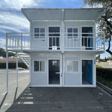 Load image into Gallery viewer, 20 ft. x 8 ft. x 8 ft. Foldable Stackable Metal Storage Shed with Patio Stair Sun Roof  Lockable Door and Windows (640 sq. ft.)