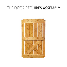 Load image into Gallery viewer, Mini X Series Stained Solid Pine Wood Interior Double Sliding Barn Door With Hardware Kit