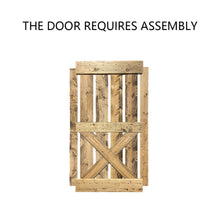 Load image into Gallery viewer, Mini X Series Stained Solid Pine Wood Interior Double Sliding Barn Door With Hardware Kit