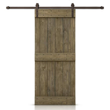 Load image into Gallery viewer, Mid-Bar Stained Solid Knotty Pine Wood Sliding DIY Barn Door with Hardware