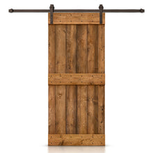 Load image into Gallery viewer, Mid-Bar Stained Solid Knotty Pine Wood Sliding DIY Barn Door with Hardware