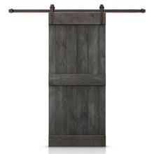 Load image into Gallery viewer, Mid-Bar Stained Solid Knotty Pine Wood Sliding DIY Barn Door with Hardware