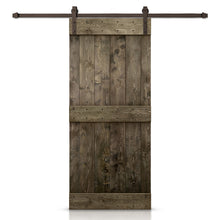 Load image into Gallery viewer, Mid-Bar Stained Solid Knotty Pine Wood Sliding DIY Barn Door with Hardware