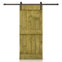 Load image into Gallery viewer, Mid-Bar Stained Solid Knotty Pine Wood Sliding DIY Barn Door with Hardware