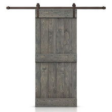 Load image into Gallery viewer, Mid-Bar Stained Solid Knotty Pine Wood Sliding DIY Barn Door with Hardware