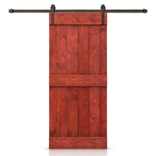 Load image into Gallery viewer, Mid-X Bar Pre-assembled Stained Wood Sliding Barn Door with Hardware Kit