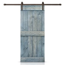 Load image into Gallery viewer, Mid-Bar Stained Solid Knotty Pine Wood Sliding DIY Barn Door with Hardware