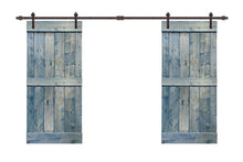 Load image into Gallery viewer, Mid-Bar Series Stained Solid Wood Interior Double Sliding Barn Door With Hardware Kit