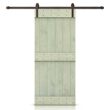 Load image into Gallery viewer, Mid-Bar Stained Solid Knotty Pine Wood Sliding DIY Barn Door with Hardware