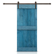 Load image into Gallery viewer, Mid-Bar Stained Solid Knotty Pine Wood Sliding DIY Barn Door with Hardware