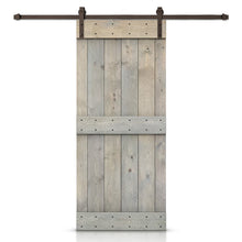 Load image into Gallery viewer, Mid-Bar Stained Solid Knotty Pine Wood Sliding DIY Barn Door with Hardware