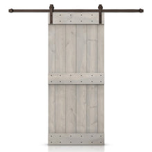 Load image into Gallery viewer, Mid-Bar Stained Solid Knotty Pine Wood Sliding DIY Barn Door with Hardware