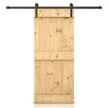Load image into Gallery viewer, Mid-Bar Stained Solid Knotty Pine Wood Sliding DIY Barn Door with Hardware