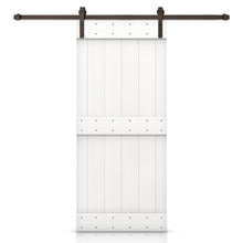 Load image into Gallery viewer, Mid-Bar Stained Solid Knotty Pine Wood Sliding DIY Barn Door with Hardware