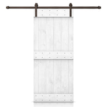 Load image into Gallery viewer, Mid-Bar Stained Solid Knotty Pine Wood Sliding DIY Barn Door with Hardware
