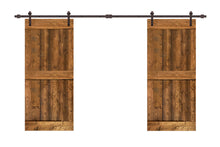 Load image into Gallery viewer, Mid-Bar Series Stained Solid Wood Interior Double Sliding Barn Door With Hardware Kit