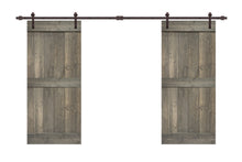 Load image into Gallery viewer, Mid-Bar Series Stained Solid Wood Interior Double Sliding Barn Door With Hardware Kit