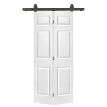 Load image into Gallery viewer, 6 Panel MDF Composite Bi-Fold Barn Door with Sliding Hardware Kit