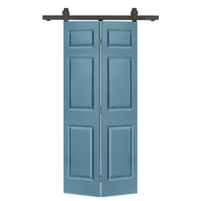 Load image into Gallery viewer, 6 Panel MDF Composite Bi-Fold Barn Door with Sliding Hardware Kit