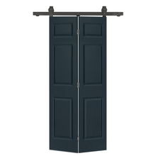 Load image into Gallery viewer, 6 Panel MDF Composite Bi-Fold Barn Door with Sliding Hardware Kit