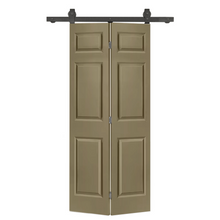 Load image into Gallery viewer, 6 Panel MDF Composite Bi-Fold Barn Door with Sliding Hardware Kit
