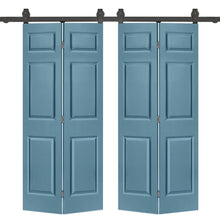Load image into Gallery viewer, 6 Panel MDF Composite Double Bi-Fold Barn Doors with Sliding Hardware Kit