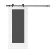Load image into Gallery viewer, Chalkboard Series Black Stained Composite MDF 1 Panel Interior Sliding Barn Door with Hardware Kit