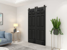 Load image into Gallery viewer, 6 Panel MDF Composite Double Bi-Fold Barn Doors with Sliding Hardware Kit