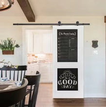 Load image into Gallery viewer, Chalkboard Series Black Stained Composite MDF 2 Panel Interior Sliding Barn Door Slab