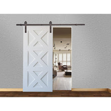 Load image into Gallery viewer, 96 in. Classic Bent Strap Barn Style Sliding Door Track and Hardware Set