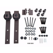 Load image into Gallery viewer, 96 in. Classic Bent Strap Barn Style Sliding Door Track and Hardware Set