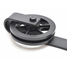 Load image into Gallery viewer, 96 in. Matte Balck Wheel Sliding Door Track and Hardware Set