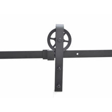 Load image into Gallery viewer, 96 in. Matte Balck Wheel Sliding Door Track and Hardware Set