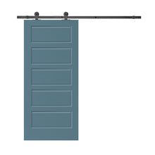 Load image into Gallery viewer, Composite MDF 5 Panel Interior Sliding Barn Door with Hardware Kit