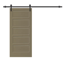 Load image into Gallery viewer, Composite MDF 5 Panel Interior Sliding Barn Door with Hardware Kit