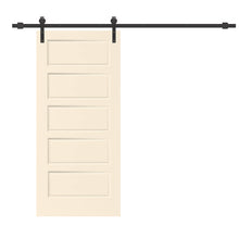 Load image into Gallery viewer, Composite MDF 5 Panel Interior Sliding Barn Door with Hardware Kit