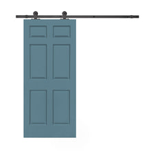 Load image into Gallery viewer, Painted Composite MDF 6 Panel Interior Sliding Barn Door with Hardware Kit