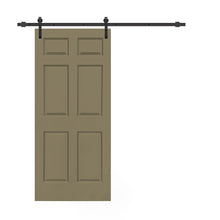 Load image into Gallery viewer, Painted Composite MDF 6 Panel Interior Sliding Barn Door with Hardware Kit