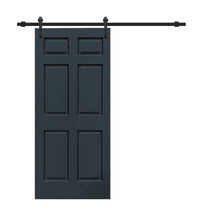 Load image into Gallery viewer, Painted Composite MDF 6 Panel Interior Sliding Barn Door with Hardware Kit