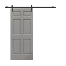 Load image into Gallery viewer, Painted Composite MDF 6 Panel Interior Sliding Barn Door with Hardware Kit